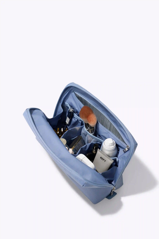 The Large Cosmetic Pouch in Dusty Blue