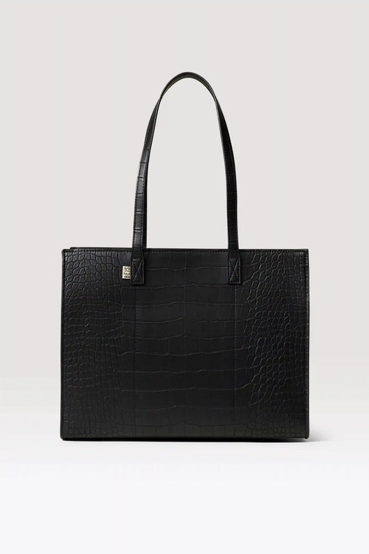 The Work Tote in Black Croc