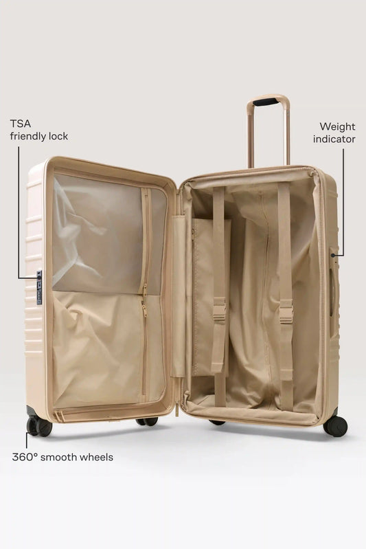 The Large Check-In Roller in Beige